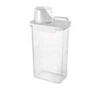 Airtight Laundry Detergent Dispenser | PVC, 13x8x18/24/30cm, 1100/1800/2300ml | Transparent Storage Container With Measuring Cup, For Powder Or Liquid, Organization, 1pc