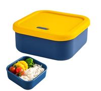 Airtight Silicone Food Containers - Lunch Box with Exhaust Valve | Dishwasher Safe Prep Containers for Fruit Salad Home School Office Picnic Travel Microwave Fridge Use