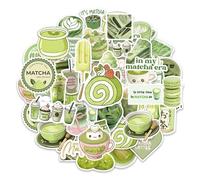 AIRTILY 100 Pegatinas Creativas Frescas con Motivos Matcha, Materiales De Decoración De Collage De Cuentas A Mano, Impermeables Y Fáciles De Pegar, Planificación De Planes Y Marcado De Puntos Clave.