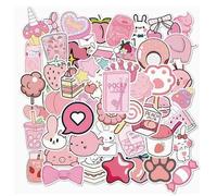 AIRTILY 100 Pegatinas Rosas, Lindos, Materiales De Decoración para Cuentas De Mano, Marcadores De Planes De Incentivos, Papelería para Estudiantes, Patrones De Piruletas De Conejito De Fresa.