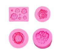 AIRTILY 4 Piezas De Forma De Flores, Forma De Silicona, Accesorios para Manualidades De Bricolaje, Pueden Hacer Velas, Jabones, Postres.