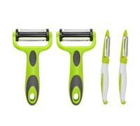 AIRTILY Peler De Frutas De 2 Partes Y Cuchillo De Tiro De 2 Partes, Pelado De Verduras De Acero Inoxidable, Concha Multifuncional, Suministros De Cocina, Accesorios para Cocinar.