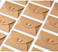AIRTILY Sobres De Papel Kraft Retro De 50 Piezas Y 1 Cuaderno, Cartas Literarias Y Accesorios para Diario, Juego De Sellos De Barniz De Fuego DIY, Juego De Papelería De Estilo Nostálgico.
