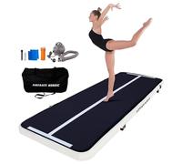 AIRTRACK NORDIC Home 3 m edición Especial Multicolor con Bomba de Aire, colchoneta Inflable, para Gimnasia, Yoga, Duradera y fácil de Transportar, colchoneta Deportiva Air Track (Negro)