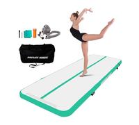 Airtrack Nordic Standard Gimnasia colchoneta inflable 3m - 8m - con bomba de aire eléctrica, esterilla inflable de gimnasia, ideal para entrenamiento, yoga (4, menta)
