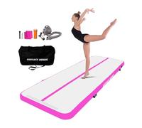 Airtrack Nordic Standard Gimnasia colchoneta inflable 3m - 8m - con bomba de aire eléctrica, esterilla inflable de gimnasia, ideal para entrenamiento, yoga (3, rosa)