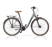 Airtracks Bicicleta de ciudad para mujer, 28 pulgadas, LS Wave Cross Citerra, 7 marchas, freno de contrapedal, dinamo de buje, altura del marco gris, altura del marco 45 cm y 50 cm, modelo 2026 (45 cm