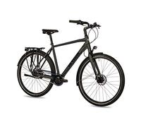 Airtracks Bicicleta de ciudad XXL para hombre de 28 pulgadas, reforzada, hasta 150 kg, CI.2880 Shimano Nexus, dinamo de buje de 7 velocidades, color negro mate, altura del marco 56 cm, 60 cm - 60 cm