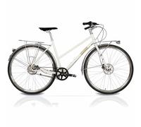 Airtracks Bicicleta urbana de 28 pulgadas para mujer, CrMo Gates Carbon Drive Belt Shimano, 7 marchas Nexus, color blanco, altura del marco 50 cm, 53 cm, año modelo 2025 (50 cm (altura 160-175 cm)