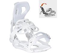 Airtracks Master W Pro Fastec - Fijaciones para snowboard (tallas S, M, L, M, blanco, 38-41)