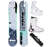 AIRTRACKS Snowboard Set Paquete Completo Tabla Drom Hybrid Rocker Mujer 140 + Fijaciones Master W + Botas Master QL W 39 + SB Bag