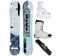 AIRTRACKS Snowboard Set Paquete Completo Tabla Drom Hybrid Rocker Mujer 145 + Fijaciones Master W + Botas Star W 39 + SB Bag