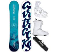 AIRTRACKS Snowboard Set Paquete Completo Tabla Orbelus Camber Mujer 155 + Fijaciones Master W + Botas Strong ATOP W 42 + SB Bag