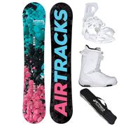 AIRTRACKS Snowboard Set Paquete Completo Tabla Polygonal Hybrid Rocker Mujer 154 + Fijaciones Master W + Botas Strong ATOP W 42 + SB Bag
