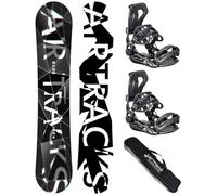 AIRTRACKS Snowboard Set (Paquete Completo) Tabla REFRACTIONS Game Wide+Fijaciones Master FASTEC+Bag/Nuevo