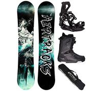 AIRTRACKS Snowboard Set Paquete Completo Tabla Under Zero Rocke Wide Hombre 156 - Fijaciones Master - Botas Strong ATOP 42 - SB Bag