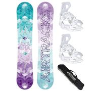 AIRTRACKS Snowboard Set - Tabla Akasha Mujer 150 - Fijaciones Master FASTEC W S - Bag/Nuevo