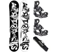 AIRTRACKS Snowboard Set Tabla BWF Extra Wide Hombre 171 - Fijaciones Master L - SB Bag