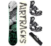 AIRTRACKS Snowboard Set - Tabla STEEZY Wide 155 - Fijaciones Master M - SB Bag