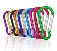 AIRUEEK Juego de 10 Mini Mosquetons Pequeños de Bloqueo,Mosqueton Llavero de Aluminio,Llavero Mosqueton Escalada con Anillo en d para Camping, Viajes, Pesca, Mochila Llavero Multiusos