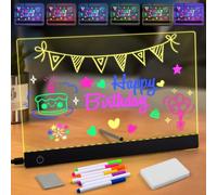 AIRUEEK LED Tablero Acrílico ，30x20cmTablet para Dibujar,Pantalla Led,Incluye 7 Rotuladores para niños, Decoraciones de oficina y Vacaciones.