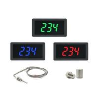 AIRUIXI Capteur de température Kit Combinado de termómetro Digital con Sensor de Temperatura EGT for Soldadura de Juntas en Grados Fahrenheit y Celsius, Uso Universal Ajustable PT100 K(Red Display)