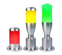 AIRUIXI Luz Industrial de Torre Señal Luz de Advertencia LED Tricolor Intermitente, 12V/24V, indicador estroboscópico metálico con zumbador(C Type,Flashing+Buzzer_12V)