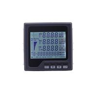 AIRUIXI Medidor de Energía Analizador de medidor de Panel trifásico con Pantalla LCD, A, V, W, kWh, cos, Hz, VAR, medidor de Potencia multifunción con RS485 Modbus-RTU(Black,96 * 96mm)