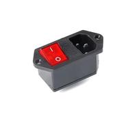 AIRUIXI microinterruptor Toma de Corriente eléctrica AC-01 AC-14-F16 de 250 V, Interruptor basculante de latón, 10 A, Conector de Entrada for Ordenador, con Fusible(AC-14-F16C KCD4)