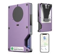 AirWallet, cartera minimalista con chip Airtag integrado, soporte para tarjetas de crédito con bloqueo RFID, cartera delgada para mujer, compatible solo con Apple Find My iOS, cartera rastreable,