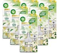 Airwick - 6 recambios de aceite esencial para tapón de aire (19 ml), diseño de flores blancas