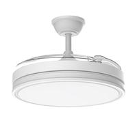 Airwit 106cm Ventilador de Techo con Luz Aspas Retráctiles, Regulable Lampara Ventilador Techo Silencioso con Mando y DC Motor para Dormitorio, Salon, Cocina, Temporizador, 3 Tonos de Luz
