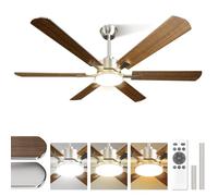 Airwit 132cm Grande Ventilador de Techo con Luz Doble Cara Aspas, Silencioso Ventilador Techo LED con Mando a Distancia y Reversible Motor DC, para Dormitorio Salon (Montaje Colgante-5 Aspas)