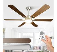 Airwit 132cm Grande Ventilador de Techo con Luz Doble Cara Aspas, Silencioso Ventilador Techo LED con Mando a Distancia y Reversible Motor DC, para Dormitorio Salon (Montaje Colgante-6 Aspas)