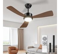 Airwit Ventilador de Techo con Luz Silencioso, 106cm LED Lampara Ventilador Techo con Mando a Distancia, 3CCT Regulable Luz Ventilador Techo para Dormitorio Salon, Reversible Motor DC, 6 Velocidades