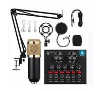 AIRYSSFU Kit de Tarjeta de Sonido, Kit de micrófono de Condensador Profesional con Juego de Tarjeta de Sonido V8 for transmisión en Vivo Mic Home Karaoke Studio
