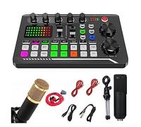 AIRYSSFU Kit de Tarjeta de Sonido, Kit de Tarjeta de Sonido de micrófono Paquete de Equipo de transmisión de versión en inglés for transmisión // Podcasting