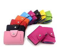 AirZyx Tarjetero Mujer Hombre Tarjeteros para Mujer Hombre 24 Tarjetas (Rose Red)