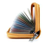 AirZyx Tarjeteros Mujer Piel Tarjeteros para Tarjetas de Credito Cuero (Amarillo)