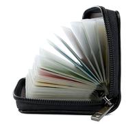 AirZyx Tarjeteros Mujer Piel Tarjeteros para Tarjetas de Credito Cuero (Cuero Especial Negro)