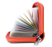 AirZyx Tarjeteros Mujer Piel Tarjeteros para Tarjetas de Credito Cuero (Naranja)