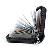 AirZyx Tarjeteros Mujer Piel Tarjeteros para Tarjetas de Credito Cuero (Negro)