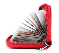 AirZyx Tarjeteros Mujer Piel Tarjeteros para Tarjetas de Credito Cuero (Rojo)