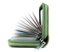 AirZyx Tarjeteros Mujer Piel Tarjeteros para Tarjetas de Credito Cuero (Verde)