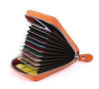 AirZyx Tarjeteros para Tarjetas de Credito Mujer Hombre Piel Carteras de Mujer Hombre (Naranja)