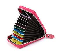 AirZyx Tarjeteros para Tarjetas de Credito Mujer Hombre Piel Carteras de Mujer Hombre (Rose Red)