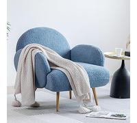 AISALL Sillón Moderno, sillón tapizado con Patas de Metal Negro para salón, Dormitorio, balcón, Estudio, Azul