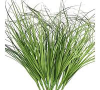 Aisamco 10 piezas de plástico artificial trigo hierba planta artificial jardín interior falso plástico arbusto verde Oficina ventana Caja porche pieza central decoración de boda