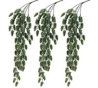 Aisamco 3 Piezas de lúpulo Artificial Flor de Vid Planta Guirnalda Falso lúpulo Lúpulo de lúpulo Lúpulo Artificial Colgantes Artificiales Plantas Verdes escarchadas de 29.5 "para
