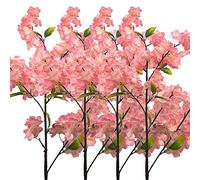 Aisamco 4 Pack Artificial Flor de Cerezo Ramas Flores Seda Melocotón Arreglos Florales 39 Pulgadas en Alto para la Boda Casa Decoración Floral